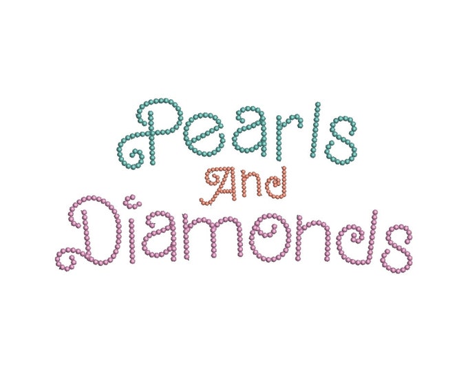 Pearl stitch outline Font machine embroidery designs awesome festive Pearl Monogram alphabet letters & numbers sizes 1.3 up to 3 inches +BX