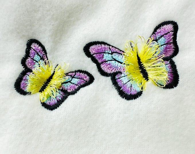Mini Butterfly fringed fluffy Wings machine embroidery designs fur chenille fringe in the hoop summer kids baby add-on sizes 1.4 up to 2.5in