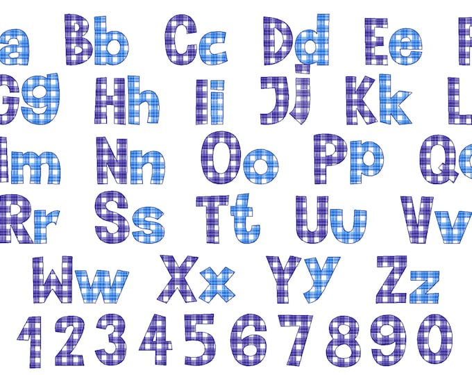 Tartan Plaid Gingham Christmas Font light sketch outline machine embroidery font alphabet letters  1.5, 2, 2.5, 3, 3.5, 4, 4.5, 5 and 6in