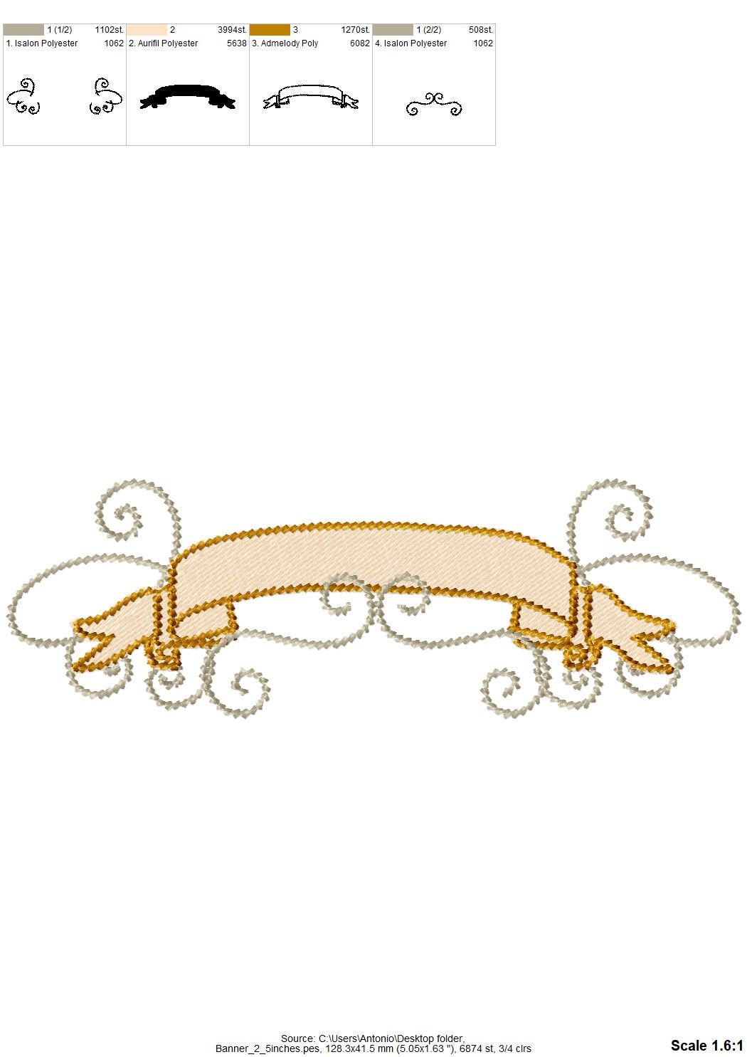 Happy Birthday Ribbon Embroidery Design