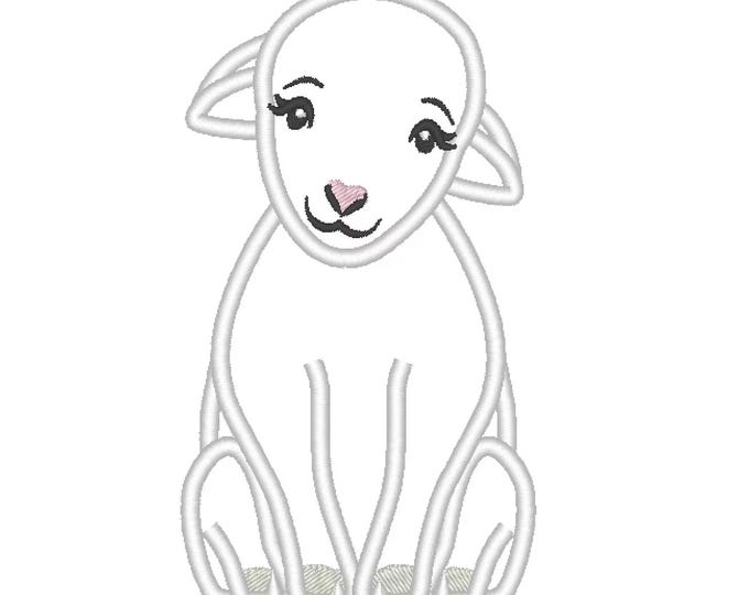 Little Lamb Sheep Applique cute farm animal kids baby  boys machine embroidery designs many sizes for hoop 4x4 5x7 6x10