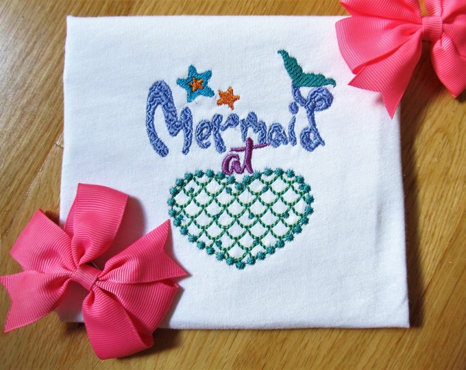Mermaid heart machine embroidery design for hoop 4x4, 5x7, 6x10 mermaid tail heart web fish net magic animal valentine INSTANT DOWNLOAD