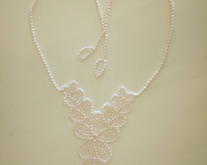 Necklace lace FSL Freestanding lace baby girl jewelry machine embroidery design for hoop 4x4 floral necklace for little girl princess