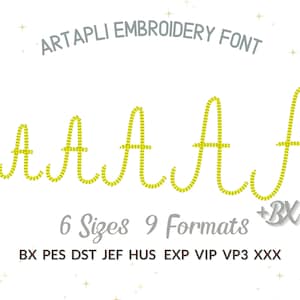 Yarnbold Letters Narrow Bold Authentic Hand Chain Stitch FONT Machine Embroidery Designs ...
