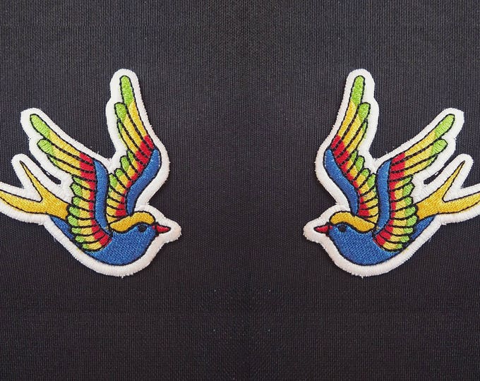 Sparrow patch machine embroidery designs patch applique designs in assorted sizes colorful little bird flying wild machine applique designs