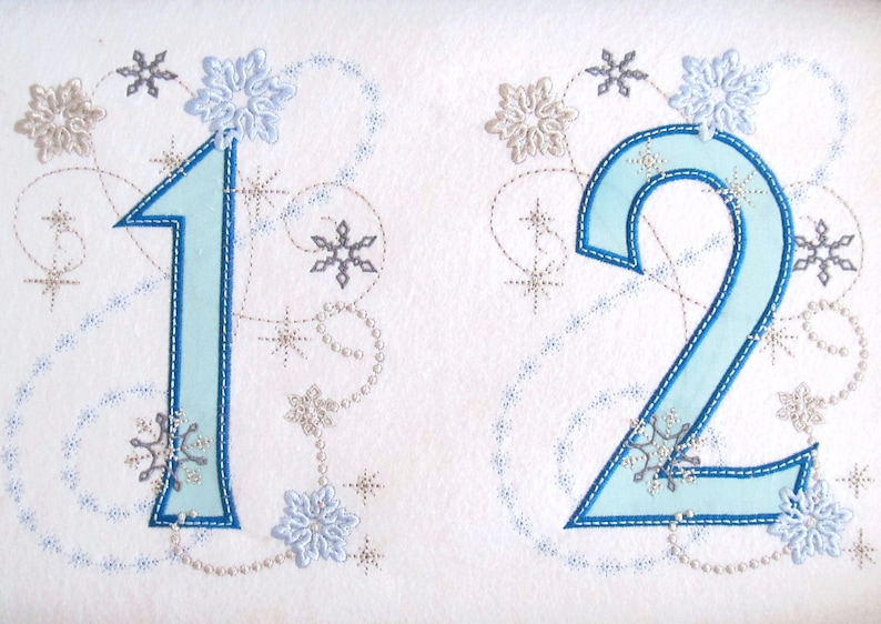 Numbers Snowflake Design Frozen Birthday Snowflakes Numbers , Machine Embroidery Applique ...