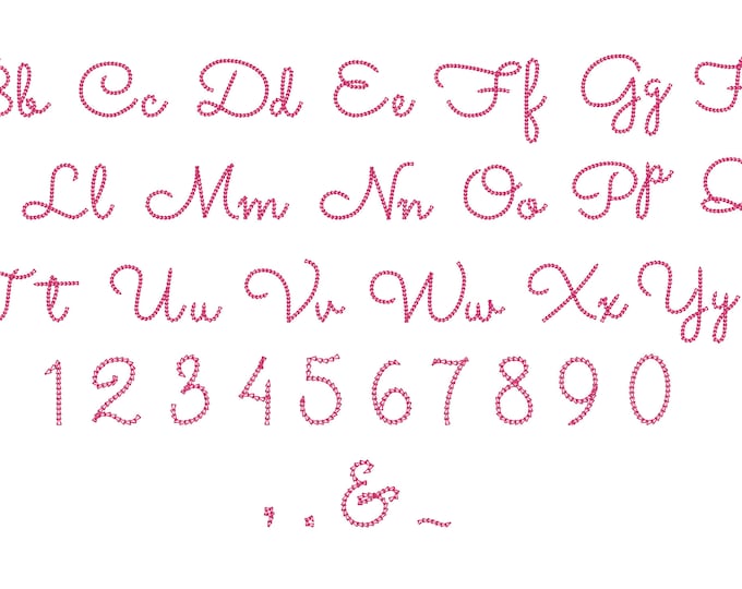 Quick light stitch Chain FONT machine embroidery designs in assorted mini sizes alphabet letters, playful kids link chain name, BX included