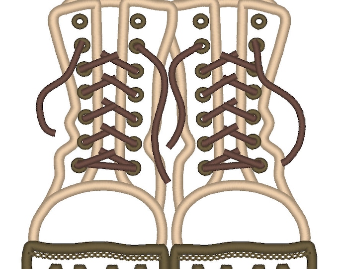 Combat Boots - applique machine embroidery designs for hoop 4x4 and 5x7 and fill designs 2.5, 3.5 and 4in military soldier boy girl boots