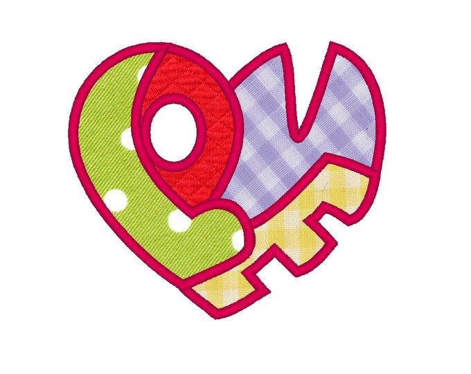 Magic Valentine Heart Applique and Fill Stitch machine embroidery designs sizes for hoop 4x4, 5x7 and 6x10 kids baby versatile design