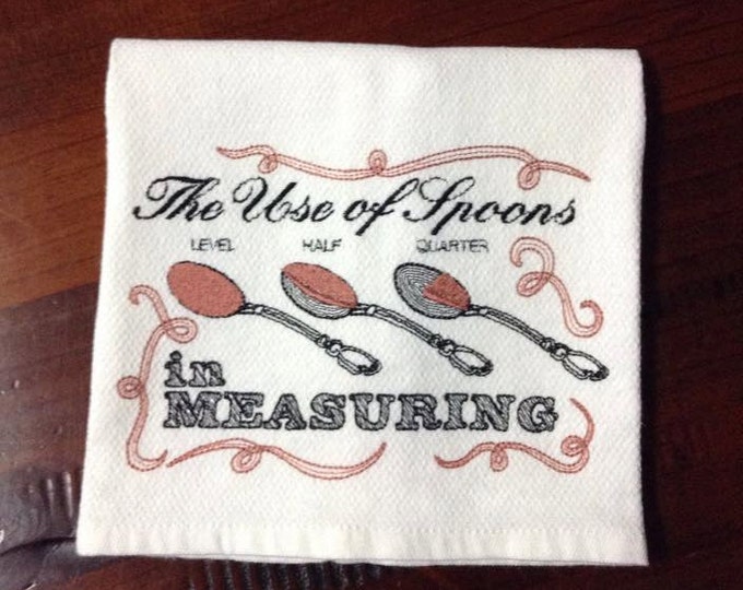 The use of spoons - kitchen towel embroidery designs - quick stitch - 5x7 INSTANT DOWNLOAD