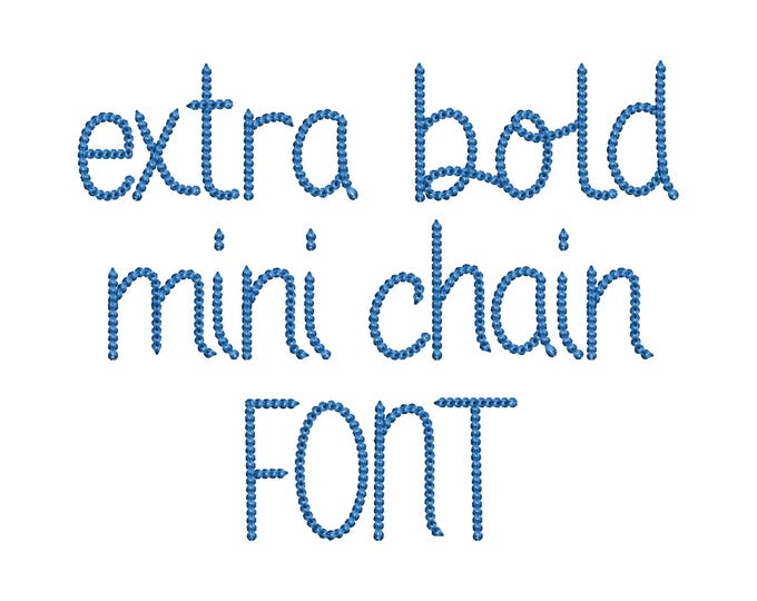 Extra Bold Mini Chain FONT Summer chain stitch handwritten Alphabet Monogram machine embroidery designs small sizes 1.1 up to 2.4 inch