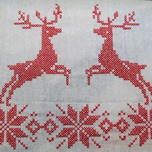 Kreuzstich Weihnachten Reindeer SET von 3, Stickmaschine Designs mehrere Größen für Stickrahmen 10x10 und 13x18, Schneeflocke und Hirsch Silhouette