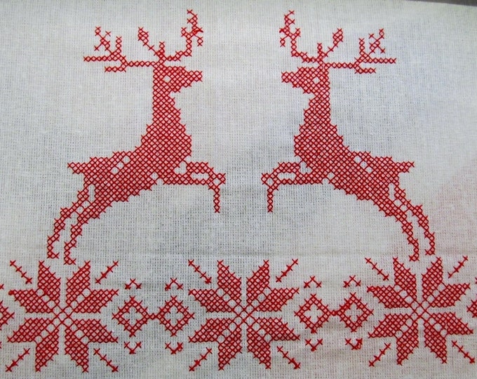 Cross stitch Christmas Reindeer SET of 3, machine embroidery designs multiple sizes for hoop 4x4 and 5x7, snowflake and deer silhouette