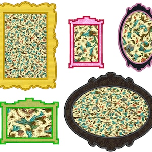 FRAMES machine embroidery applique designs Set of 5 single files for hoop 4x4, 5x7, 6x10
