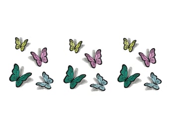 Border 4 Realistic small mini Butterflies Dimensional, 3D shadow Butterflies embroidery design Endless row Awesome embroidery designs