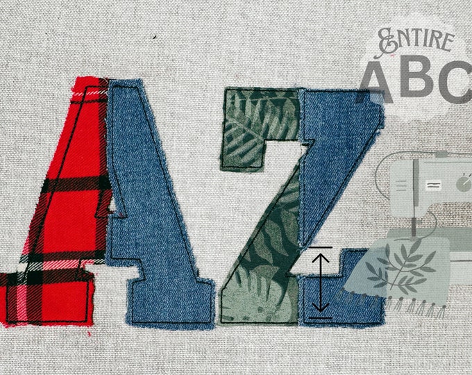 Light applique font Open Edge Raggedy Applique Alphabet bean stitch outline patchwork machine embroidery designs Split duotone multicolor