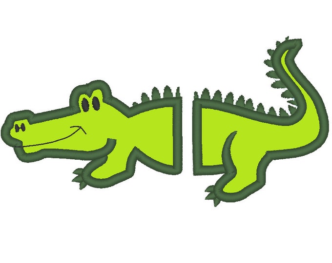 Little Crocodile Applique split hoodie design Machine embroidery designs 3, 4, 5, 6 inches kids boy outfit wild animal Alligator reptile