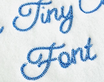 Tiny Chain FONT machine embroidery designs small sizes 1 up to 3 inch handwritten script alphabet letters cursive lettering Font, BX