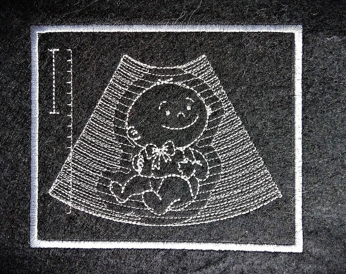 Baby boy gift Ultrasound Tech baby photo - machine embroidery applique design  INSTANT DOWNLOAD