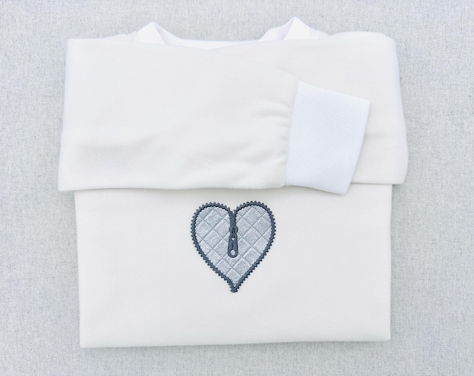 HTV glitter vinyl Zipper Heart Applique machine embroidery designs kids girls Valentines Day Heart shape design many sizes 3 up to 6 inch