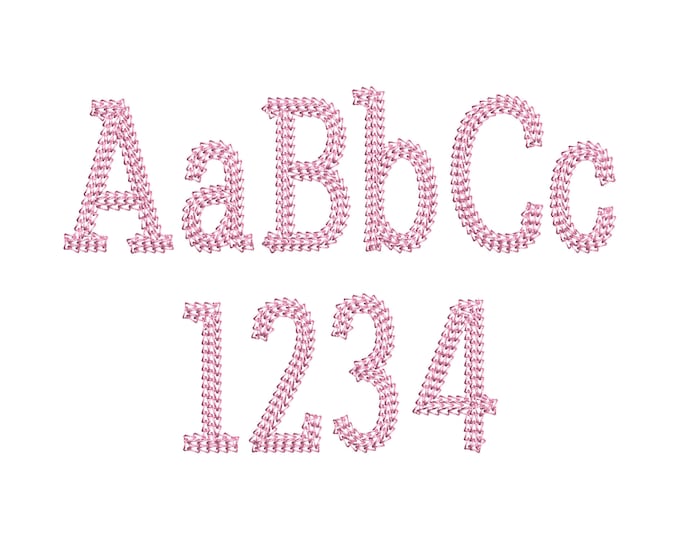 Chain stitch Block Font chained font alphabet monogram machine embroidery designs knit sweater letters sport wear hand stitch effect BX