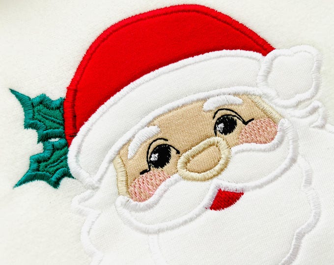 Classic Santa Claus face Christmas Santa Hat Applique machine embroidery designs many sizes from 4 to 8 inch kids baby outfit design
