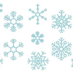 Single 9 Snowflakes, 9 types SET of 9 snowflakes machine embroidery designs multiple sizes for hoop 4x4 Christmas snowflake, BX included