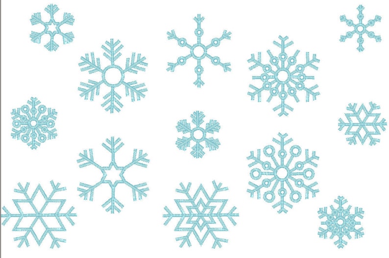 Single 9 Snowflakes, 9 types SET of 9 snowflakes machine embroidery designs multiple sizes for hoop 4x4 Christmas snowflake INSTANT DOWNLOAD by Artapli embroidery formats PES HUS JEF EXP DST VIP VP3 XXX BX