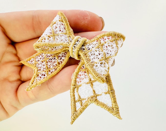 Luxe Bow small elegant Girly Bow for Hair Clip Ornament Decorative Accent FSL freestanding lace machine embroidery designs for hoop 4x4