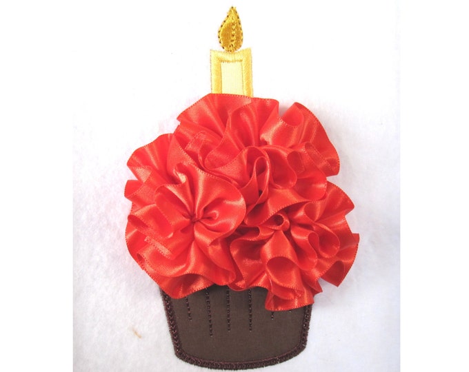 Birthday Cake with ruffles Applique machine embroidery designs for hoop 4x4, 5x7 little cake muffin cupcake with candle kids Birthday Party