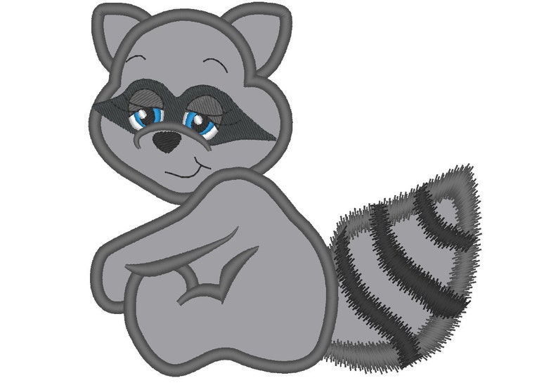 Cute raccoon machine embroidery applique designs 4x4 5x7  etsy Cute raccoon machine embroidery applique designs 4x4 5x7  etsy