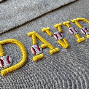 Baseball Puff Embroidery Font puffy foam machine embroidery designs 3D raised alphabet monogram Sport Block Font sizes 1.3, 1.7, 2 inch, BX