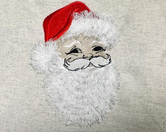 Newest 2024 Christmas Santa fringed machine embroidery design Santa Claus hat fur design Merry Christmas theme fringe in the hoop gift idea