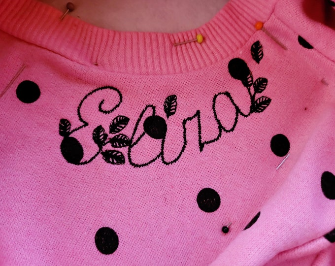 Leaf Font alternate handwritten script FONT machine embroidery designs mini sizes floral alphabet monogram kids girls leaf tails add-on