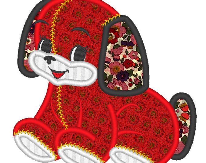 Quilt Raggedy puppy toy embroidery applique designs - multiple sizes hoops 4x4, 5x7 and 6x10