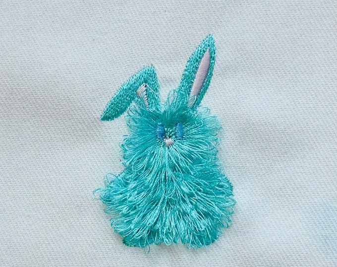 Fringed Easter Bunny fur 3 types fuzzy in the hoop small cute mini bunny Machine Embroidery designs kids romper baby onesie bib design