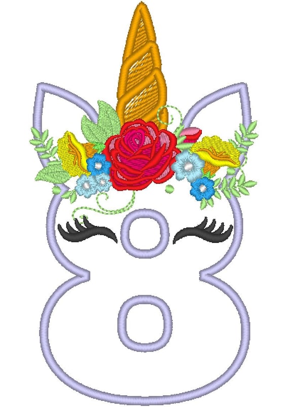Licorne numéro huit 8 avec couronne de fleurs, Unicorn Tail Anniversaire  numéro HUIT, un numéro seulement Tenue danniversaire numéro Licorne,  arc-en-ciel -  France