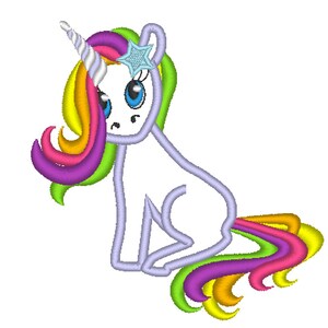 Rainbow unicorn - machine embroidery designs applique adorable rainbow unicorn magic horse princess embroidery design INSTANT DOWNLOAD