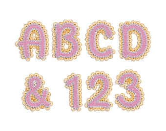 Lace Edge FONT Fill Stitch Bubbly Alphabet Monogram cute girly fancy font machine embroidery designs sizes 1.5 up to 3.7 inch, BX
