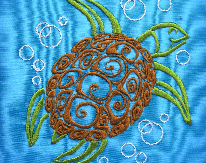 Sea turtle - machine embroidery designs 4x4 5x7 and 6x10
