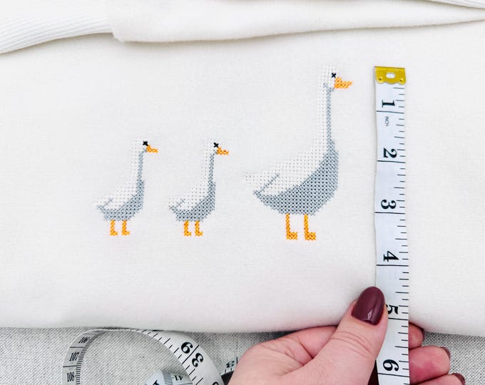 Cross stitch Goose farm bird 2 types Goose and Mini Goose machine embroidery designs assorted sizes 2 up to 5 inch sweet home garden design