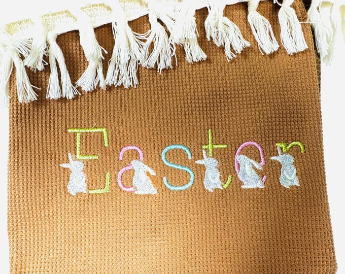 Satin stitch Bunny Font SET of 3 fonts Easter Bunny alphabet machine embroidery designs kids baby pretty monogram sizes 1 up to 2.4 inch BX