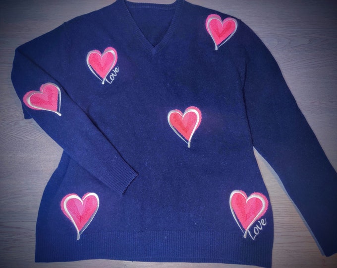 Heart embellishment embroidery 2, 3, 3a5 and 4 in, cozy imitating  hand drawing heart, machine embroidery designs