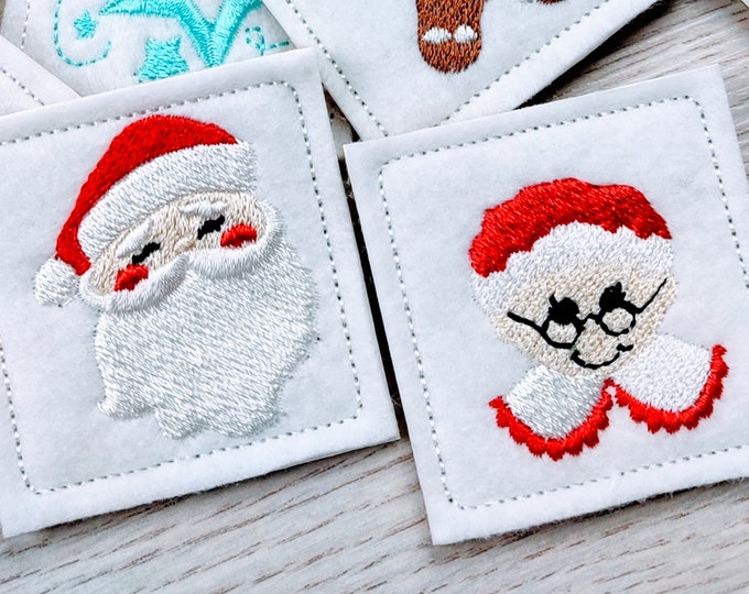 Mr and Mrs Santa Claus small mini micro Christmas embroidery designs INSTANT DOWNLOAD