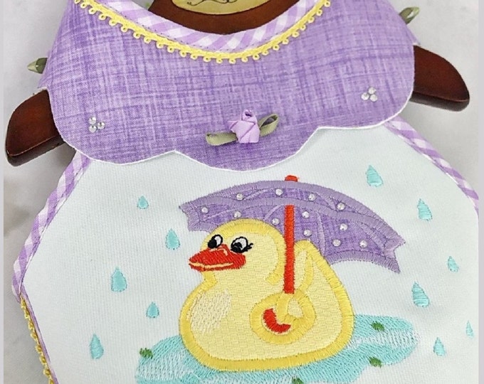 Bath duck rainy day, spring Easter, bath duck with umbrella and raindrops machine embroidery designs 3, 4, 4.5 and 5 inches INSTANT DOWNLOAD