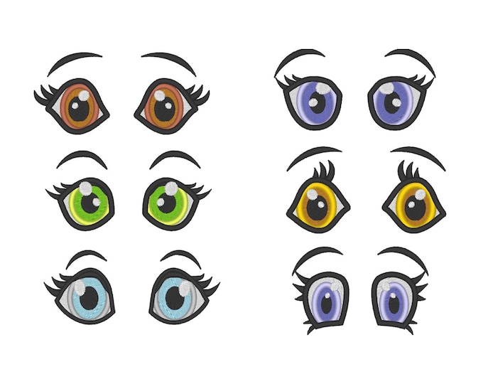 Eyes Set of 6 types for your soft toy doll making machine embroidery designs sizes for hoop 4x4