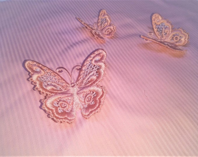 Medium delicate Butterfly 3D  three-dimensional, 3 dimensional, FSL, Free standing lace embroidery design in the hoop ITH 1.5, 2 and 3 inch