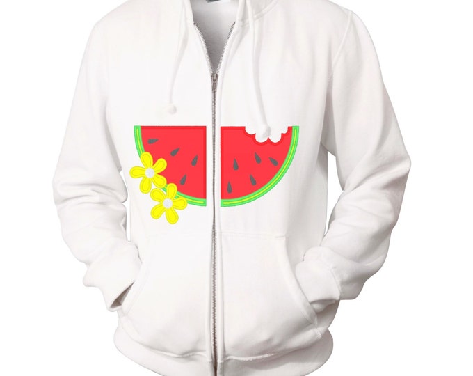 Hoodie split watermelon applique, fruit embroidery hoodie, machine embroidery applique designs 4, 5, 6 and 7 inches INSTANT DOWNLOAD