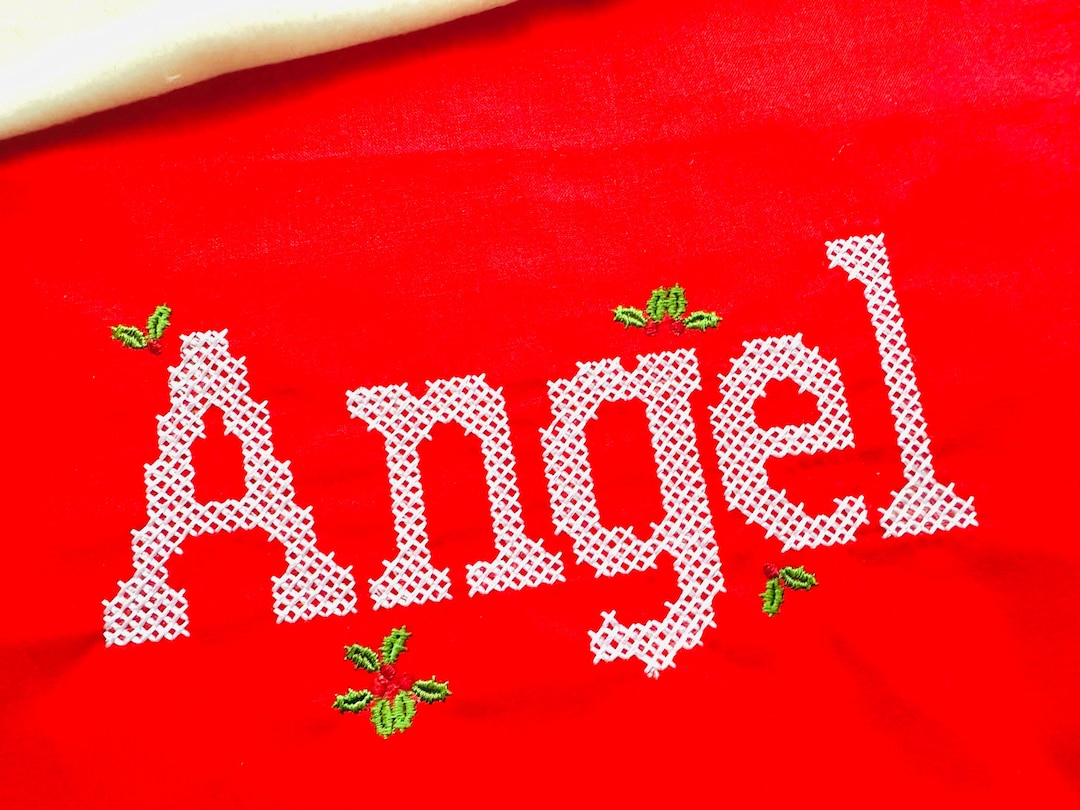 Stocking Font Cross Stitch Font Machine Embroidery Designs Christmas Stocking ...