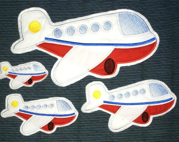 Airplane - machine embroidery applique  - multiple sizes, for hoop 4x4,5x7, 6x10